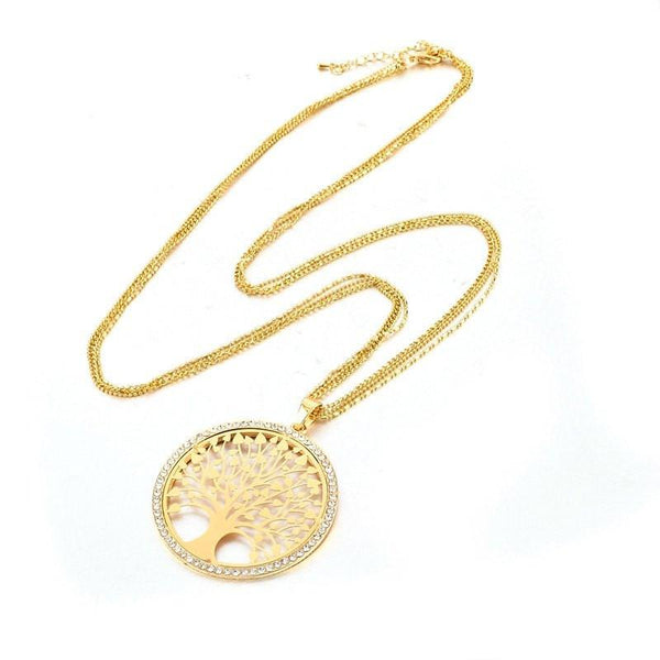 "Tree Of Life" - Pendant Necklace w/ Rhinestones (FREE SHIPPING)