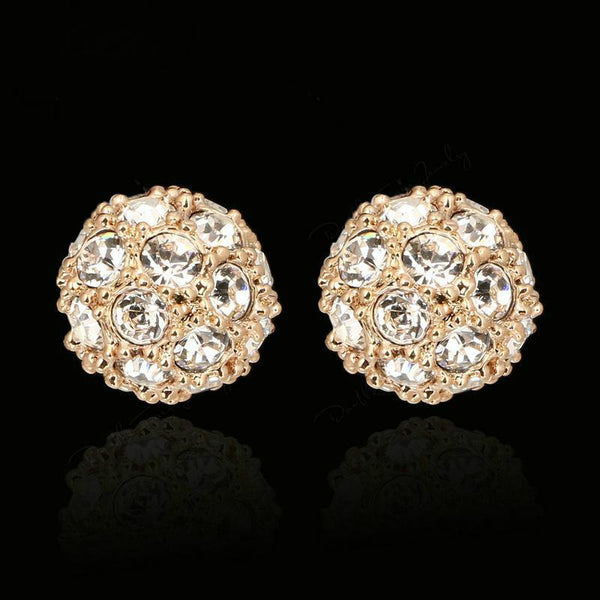 "Happiness" Crystal Ball Stud Earrings