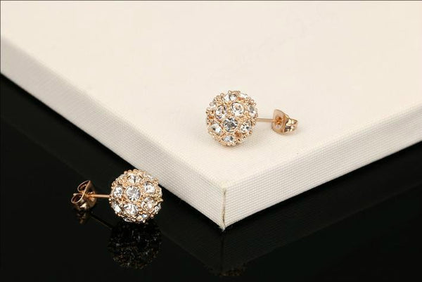 "Happiness" Crystal Ball Stud Earrings